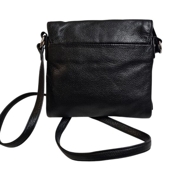 Calvin Klein Black Pebbled Leather Crossbody Purse with Faux Lock On Front - Picture 2 of 10